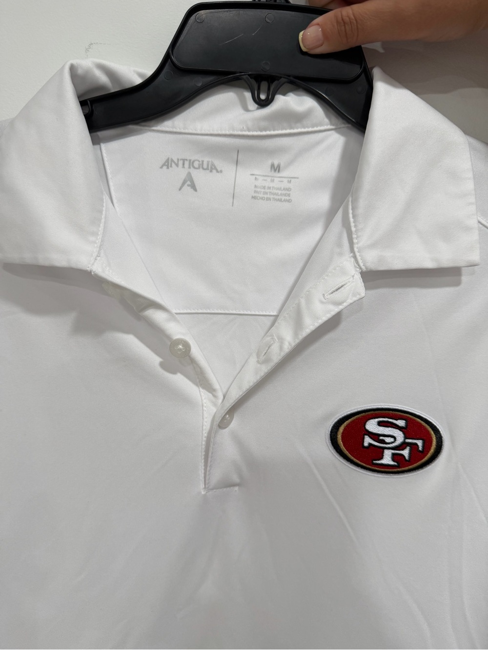 Antigua San Francisco 49ers Mens White Performance Polo Shirt SF Logo Size M